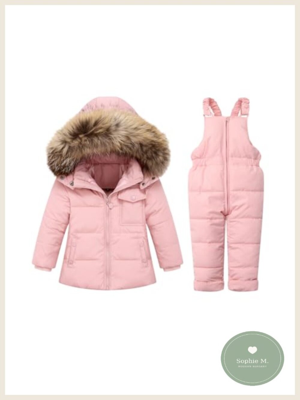 Toddler Snowsuit Set Nylon Jacket & Snow Pants Winter Snowsuit for Boys Girls